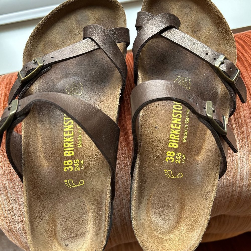 Birkenstock Mayari Sandal - Birko Flor in Toffee Size 38